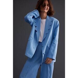 Sleeper Blue Scalloped Blazer and Pants Set